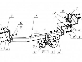 Фаркоп Bosal для KIA RIO X-line 6760-A